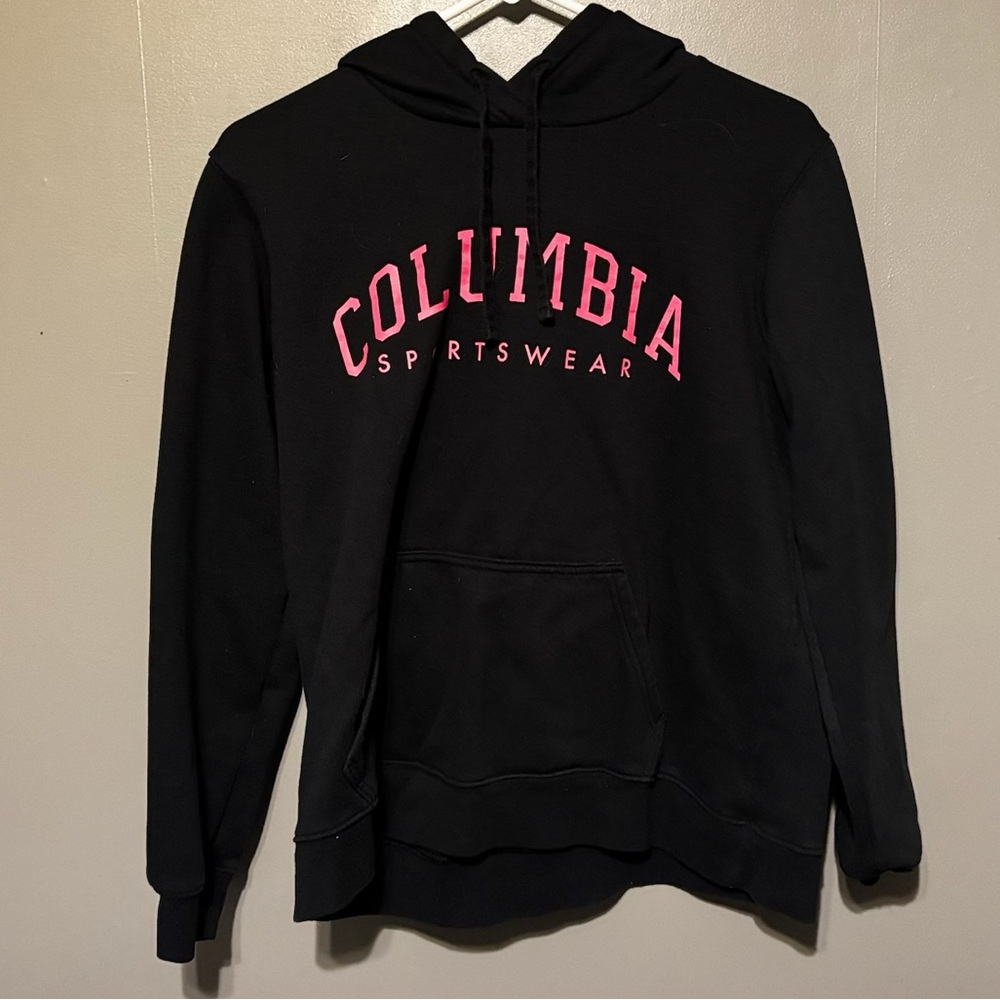 Columbia Black Hoodie with Pink Accents